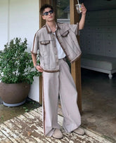 Men's Luxe Japanese Denim 2-Piece Outfit HEYFANCYSTYLE